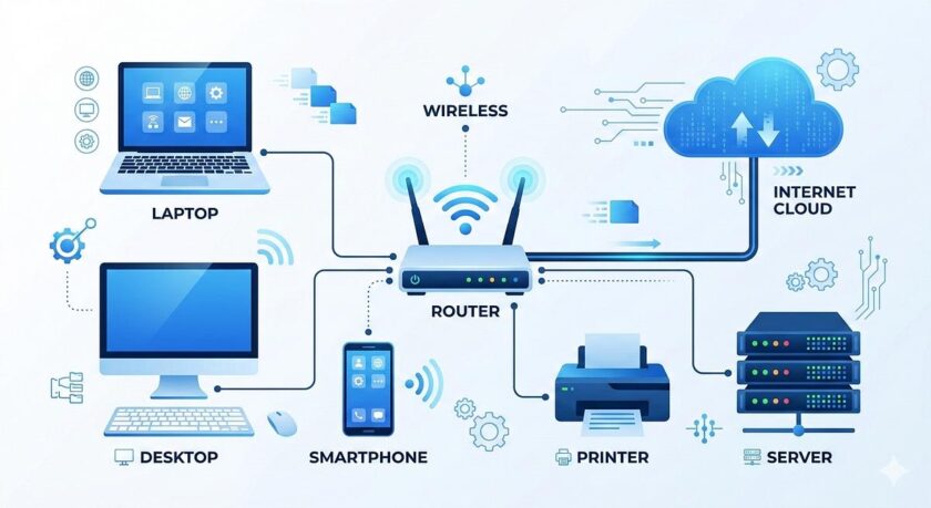 Learn how the internet works, how devices connect, how websites load, and how servers, browsers and data packets support online communication.
